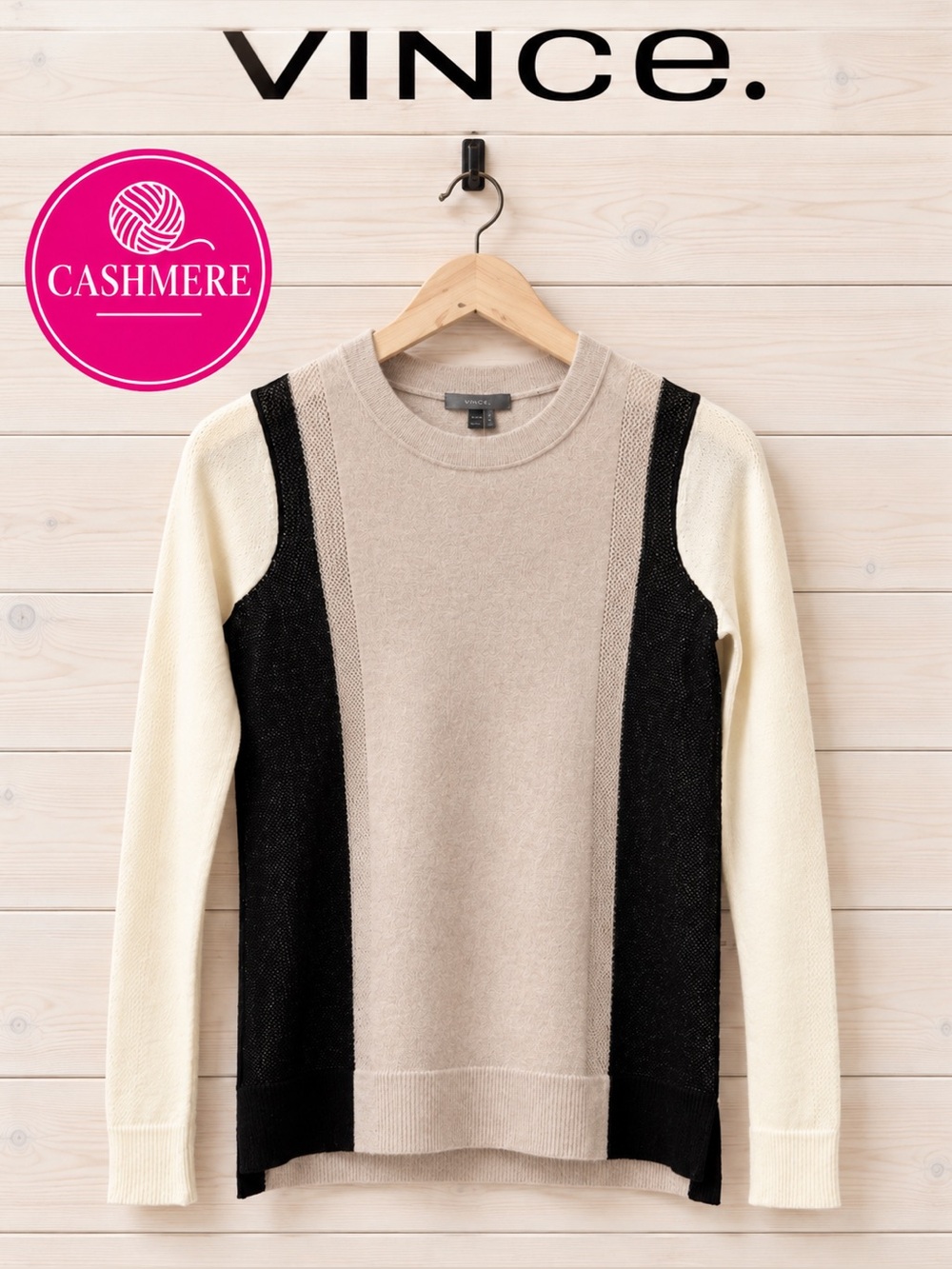 Vince – Colorblock Cashmere Sweater – Size XXS